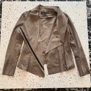 Zara Tan Faux Suede Jacket, Size M